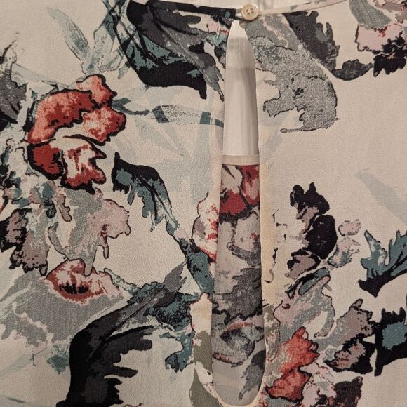 Aritzia Wilfred ivory floral Cambrai Blouse size S Floral Women's Top Boho White - Picture 11 of 12
